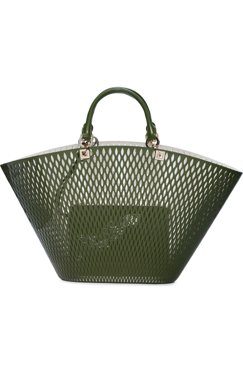 TOM FORD Large Panier Cutout Patent Leather Tote, Main, color, Chive