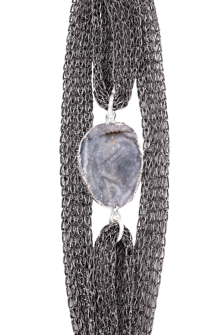 Agate Stone Chain Bracelet, Alternate, color, GREY