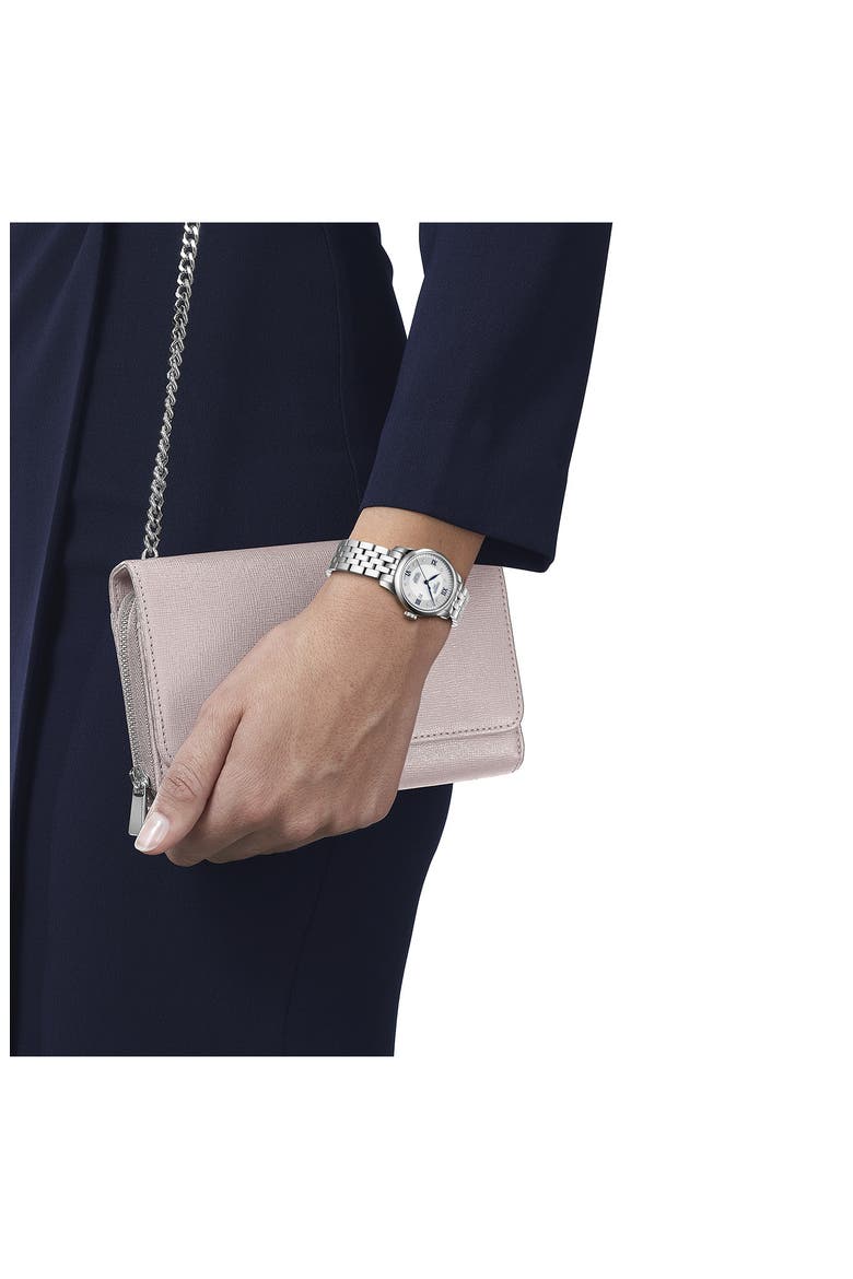 Le Locle Diamond Automatic Bracelet Watch, 39mm, Alternate, color, SILVER