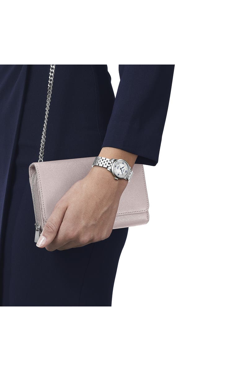 Tissot Le Locle Diamond Automatic Bracelet Watch, 39mm, Alternate, color, Silver