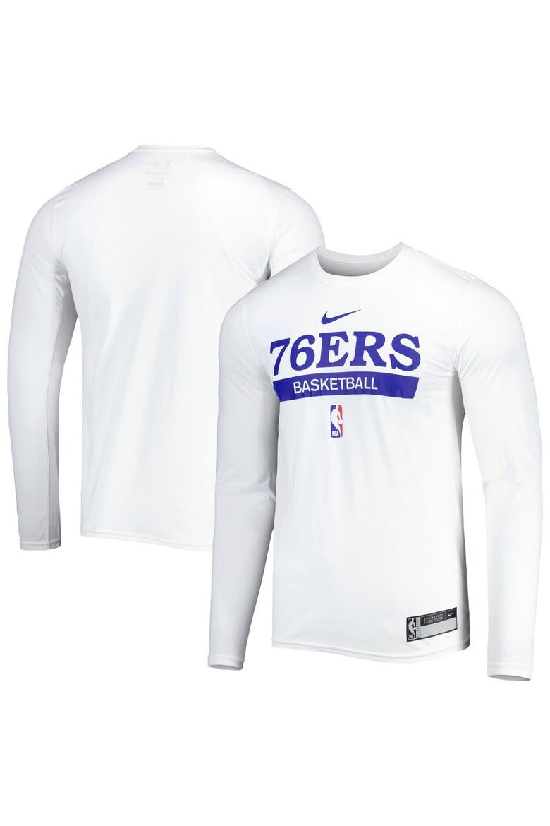 Men's Nike White Philadelphia 76ers 2022/23 Legend On-Court Practice Performance Long Sleeve T-Shirt, Main, color, White