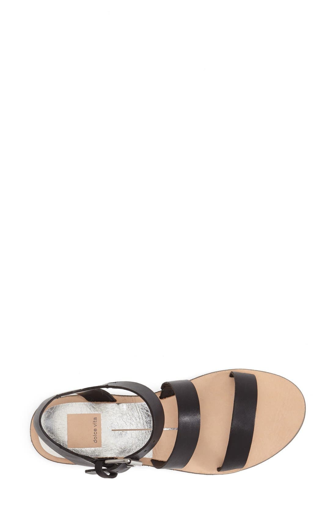 'Veya' Sandal, Alternate, color, BLACK LEATHER