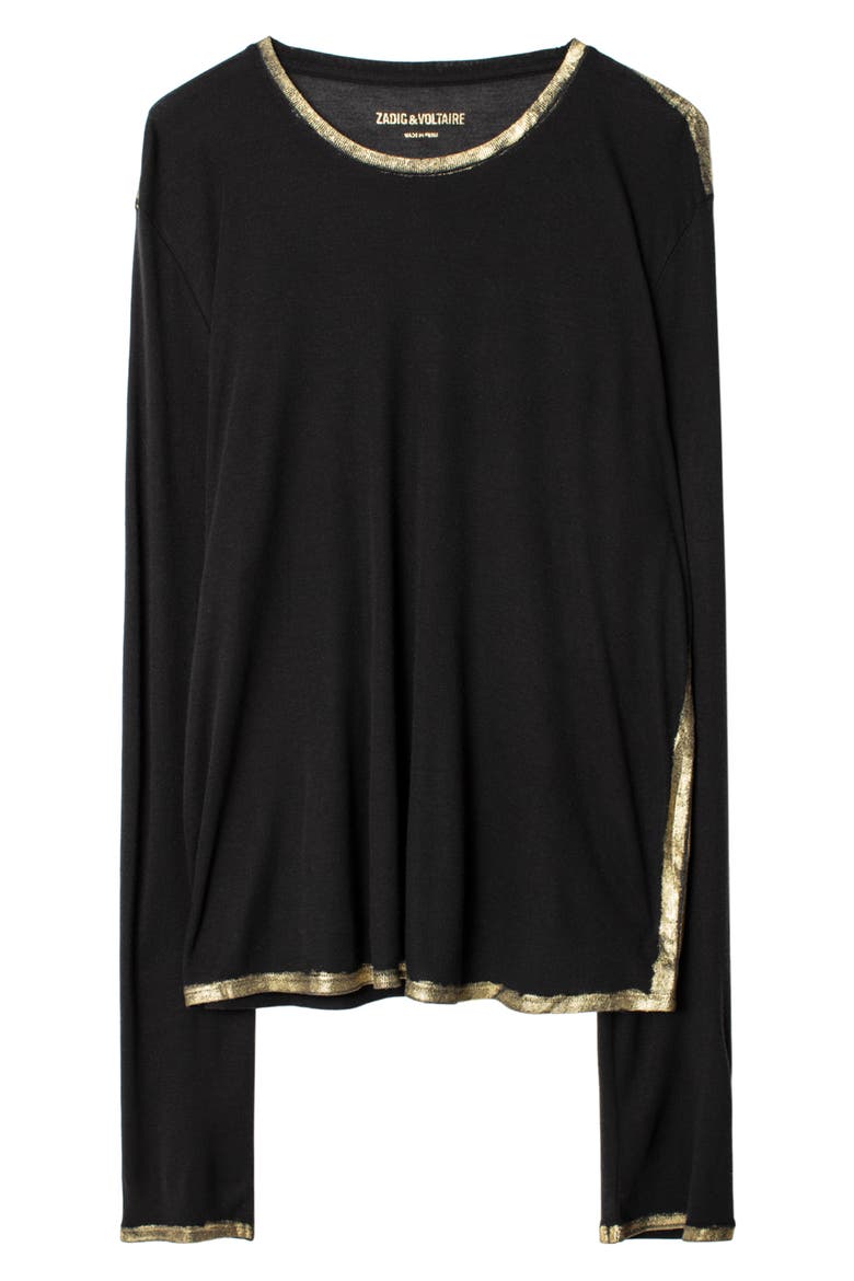 Willy Gold Foil Tee, Alternate, color, BLACK