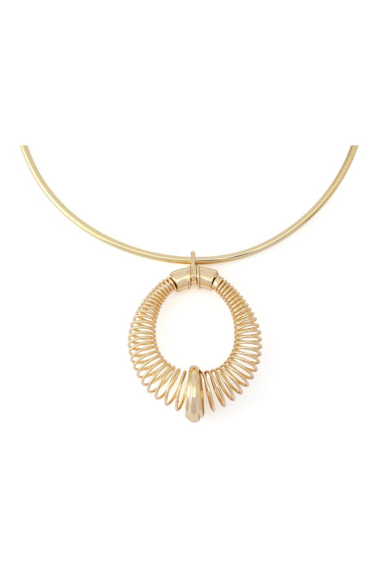 Coiled Pendant Collar Necklace, Alternate, color, GOLD