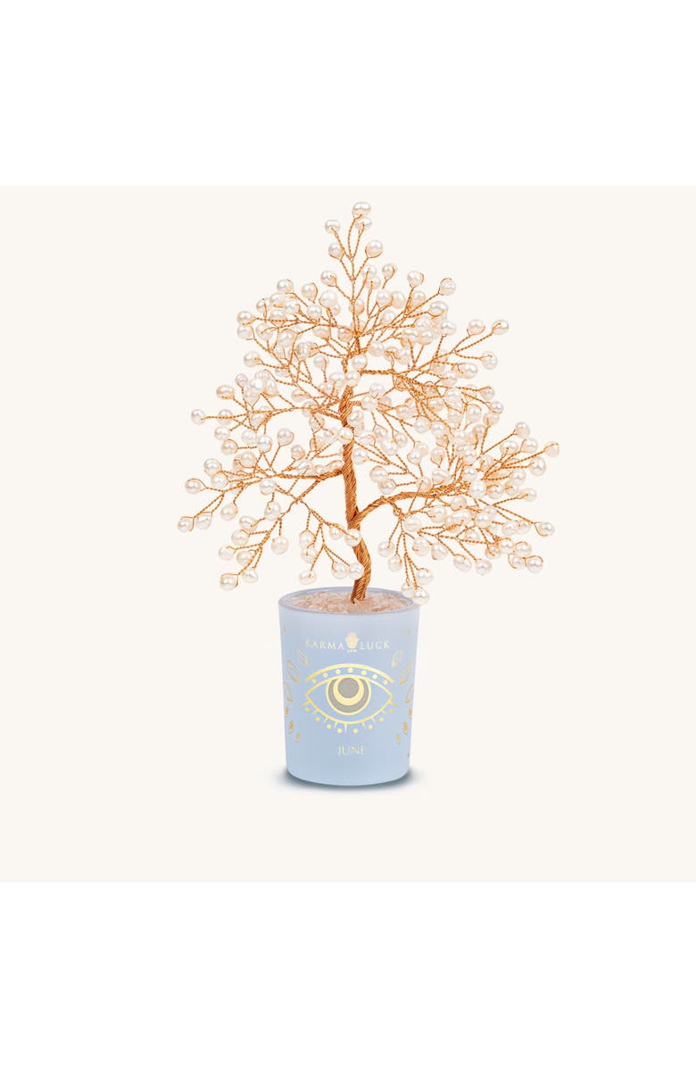 Karma and Luck Ethereal Energy Pearl June Birthday Tree, Main, color, White