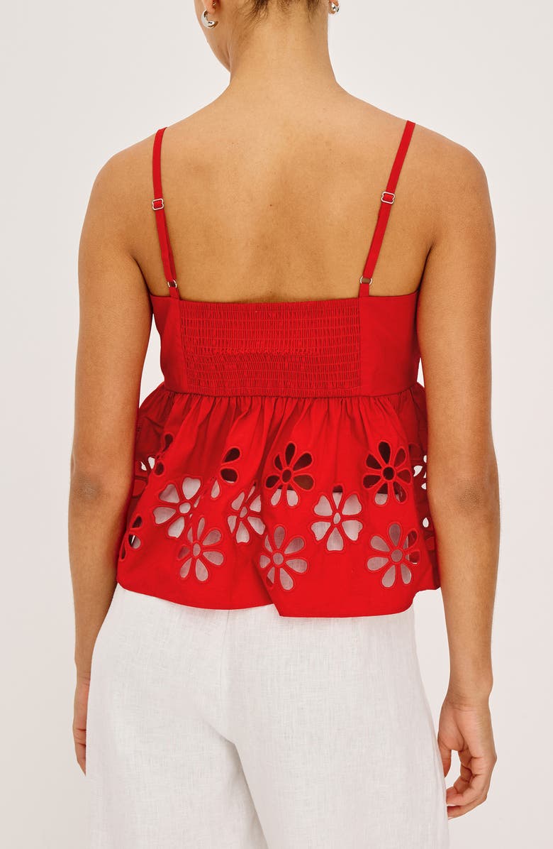 Rails Meru Embroidered Cotton Camisole, Alternate, color, Scarlet