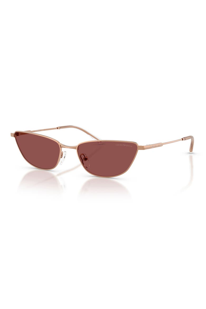 55mm Cat Eye Sunglasses, Alternate, color, SHINY ROSE GOLD / DARK VIOLET