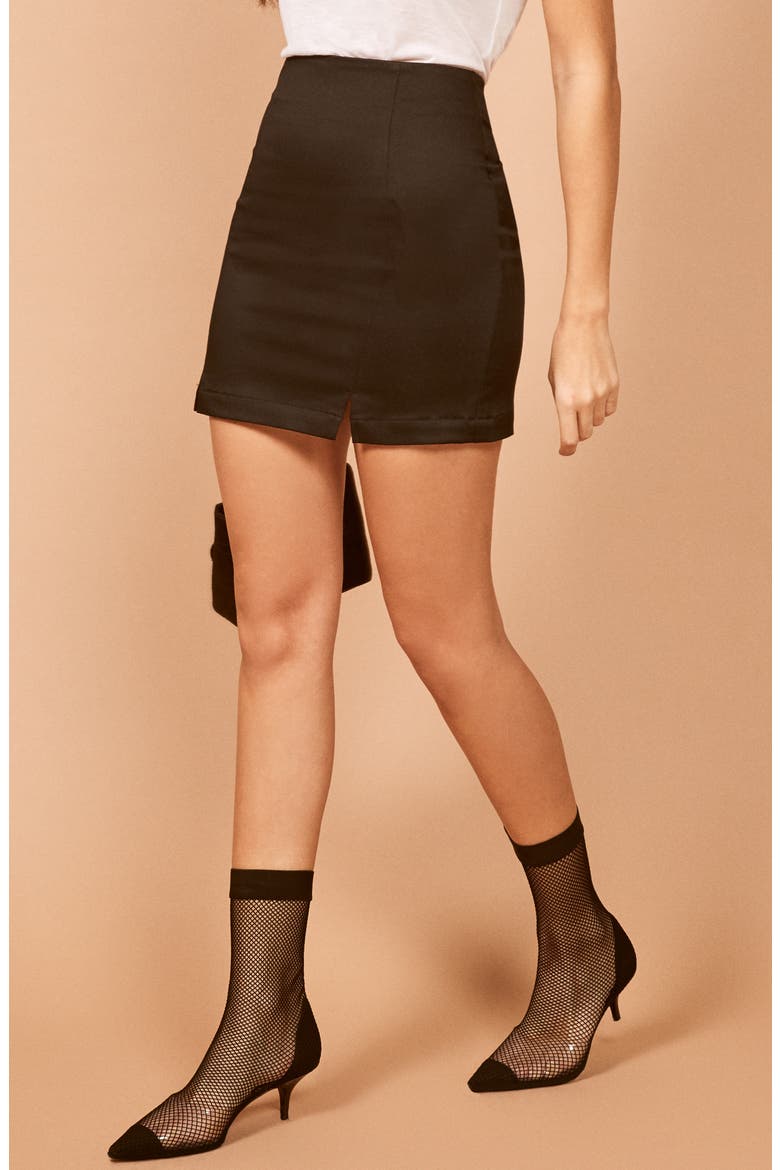 Oak Miniskirt, Alternate, color, BLACK