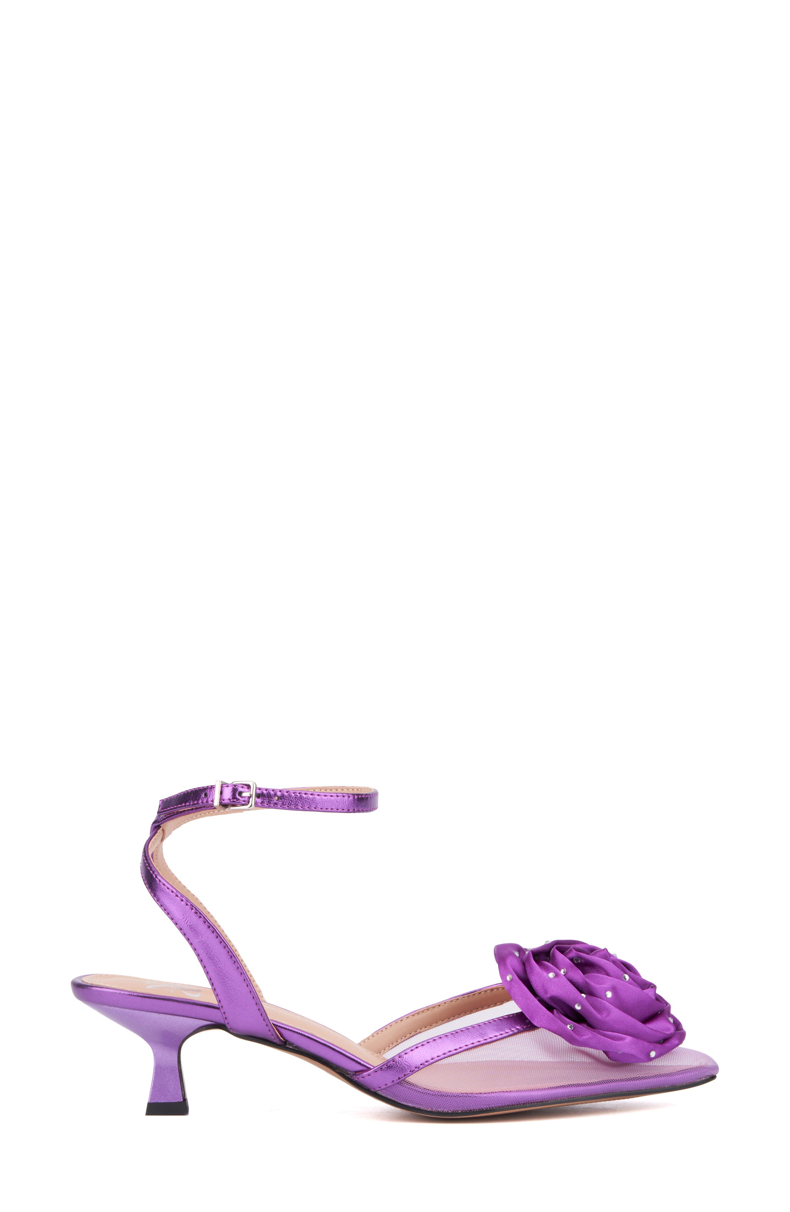 NEW YORK AND COMPANY Violetta Flower Pump, Alternate, color, Purple