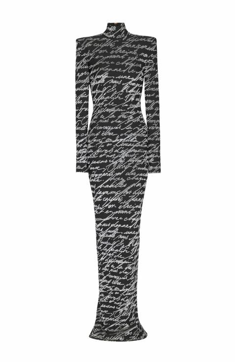 Long "Love Letter" Jacquard Knit Dress