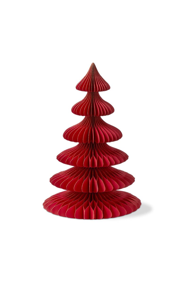 tag Medium Glimmer Paper Tree Decor Red Holiday Sculpture, Main, color, Red