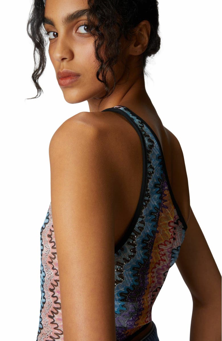 Missoni Printed Lace One-shoulder Top, Alternate, color, 