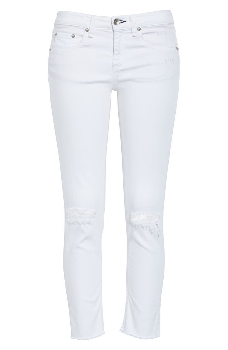 rag & bone Dre Ripped Raw Hem Crop Skinny Jeans, Alternate, color, 