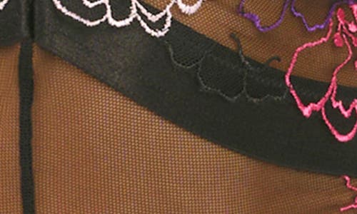 Oh La La Cheri Leanna Embroidered Mesh Underwire Teddy In Black