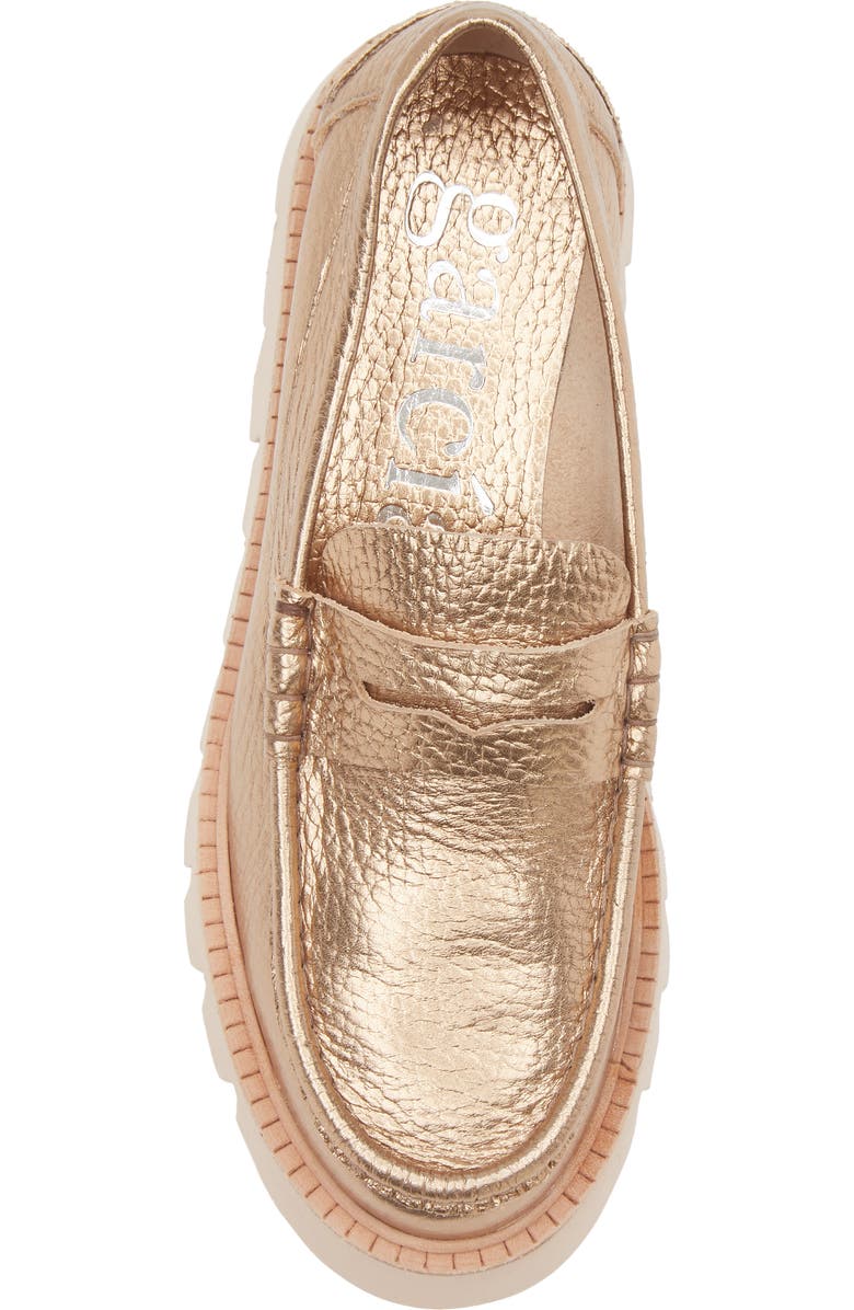 Pedro Garcia Sebas Lug Penny Loafer, Alternate, color, Cava Cervo Lame