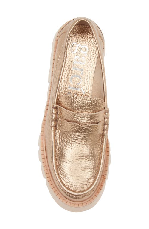 Pedro Garcia Sebas Lug Metallic Penny Loafer In Cava Cervo Lame
