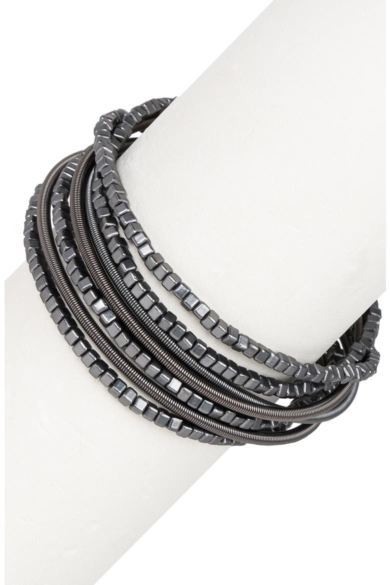 Gunmetal Layered Bracelet, Alternate, color, GUNMETAL