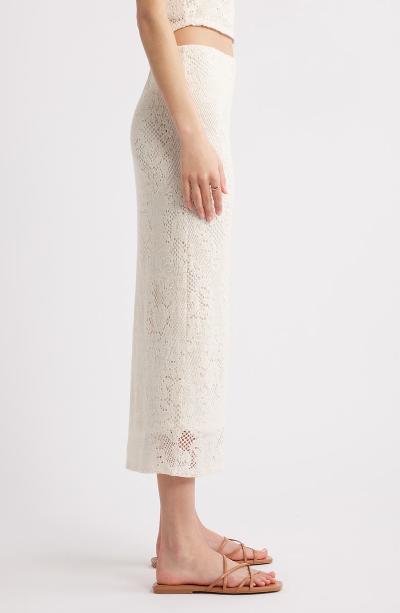 Open Edit Lace Midi Skirt, Alternate, color, Ivory