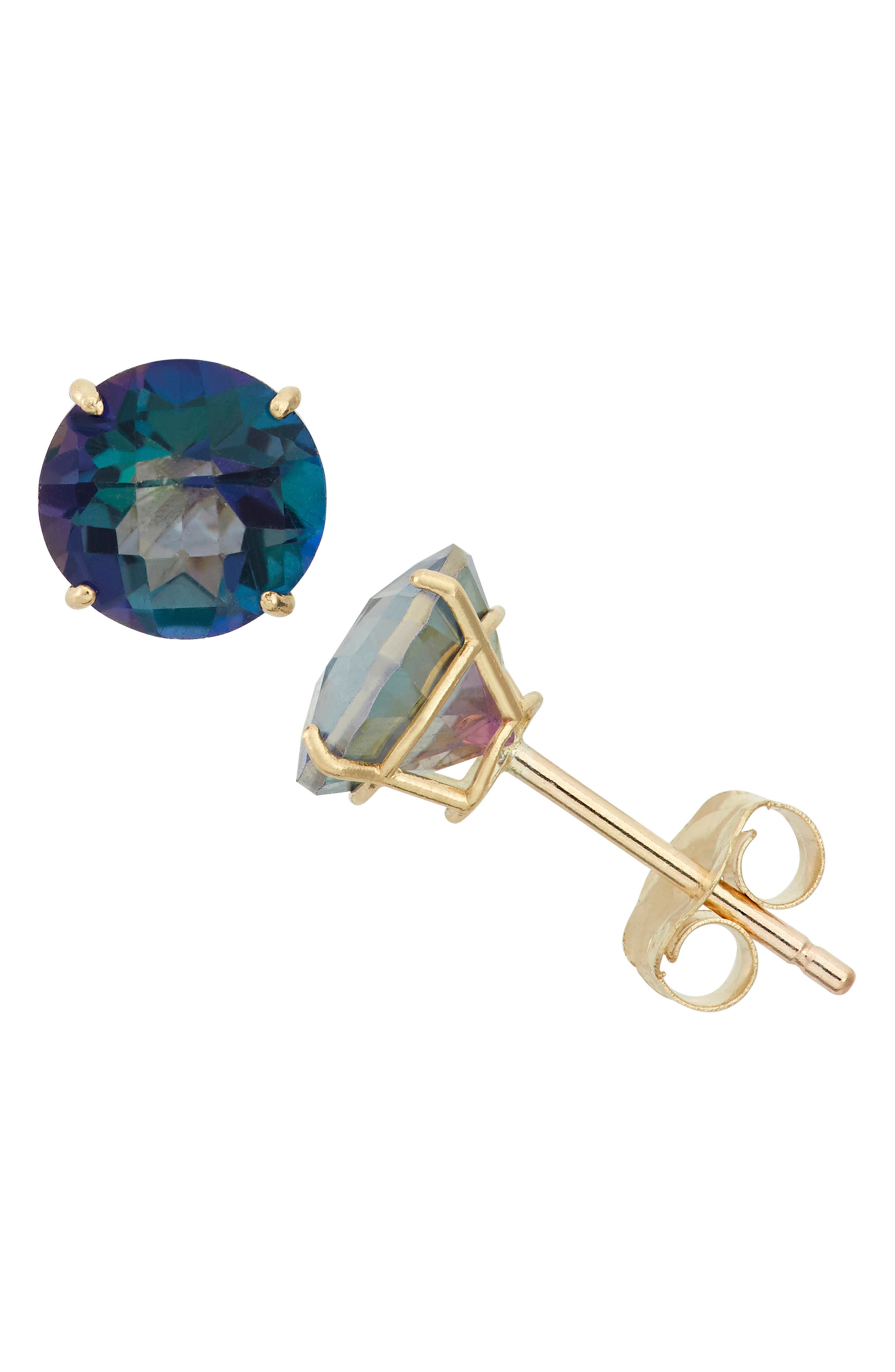 Fuzion Creations Amethyst Stud Earrings In 10kt Mystic Bt