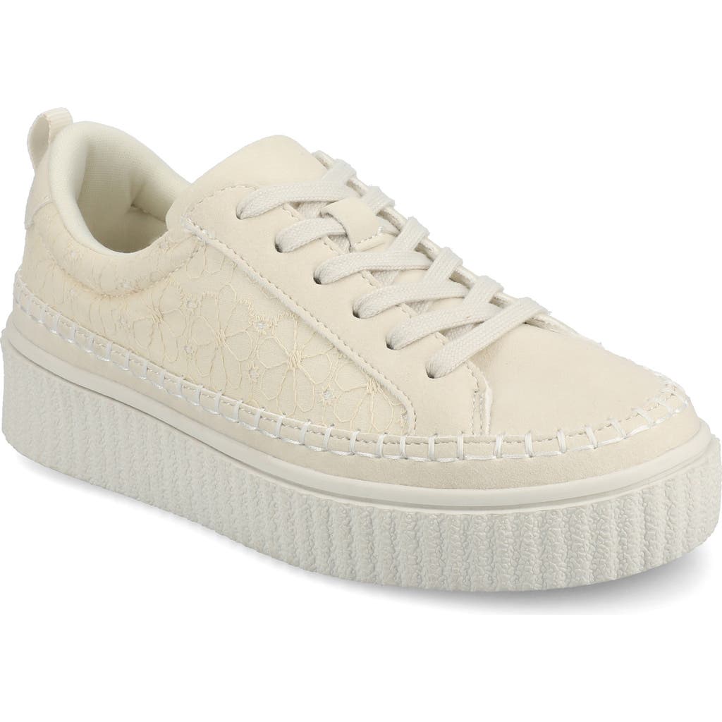 Journee Collection Women's Pazey Platform Lace-up Casual Sneakers In Bone