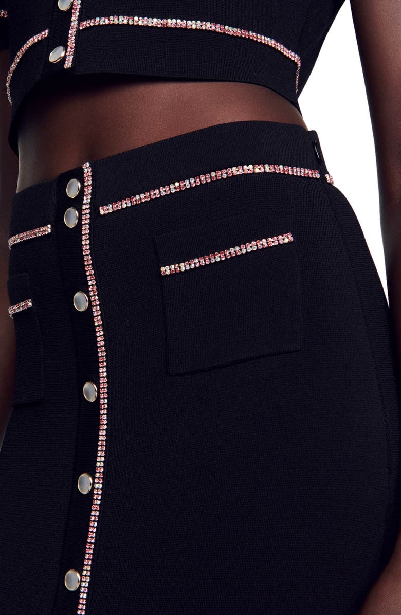 SANDRO Elisa Snap Front Midi Skirt, Alternate, color, 