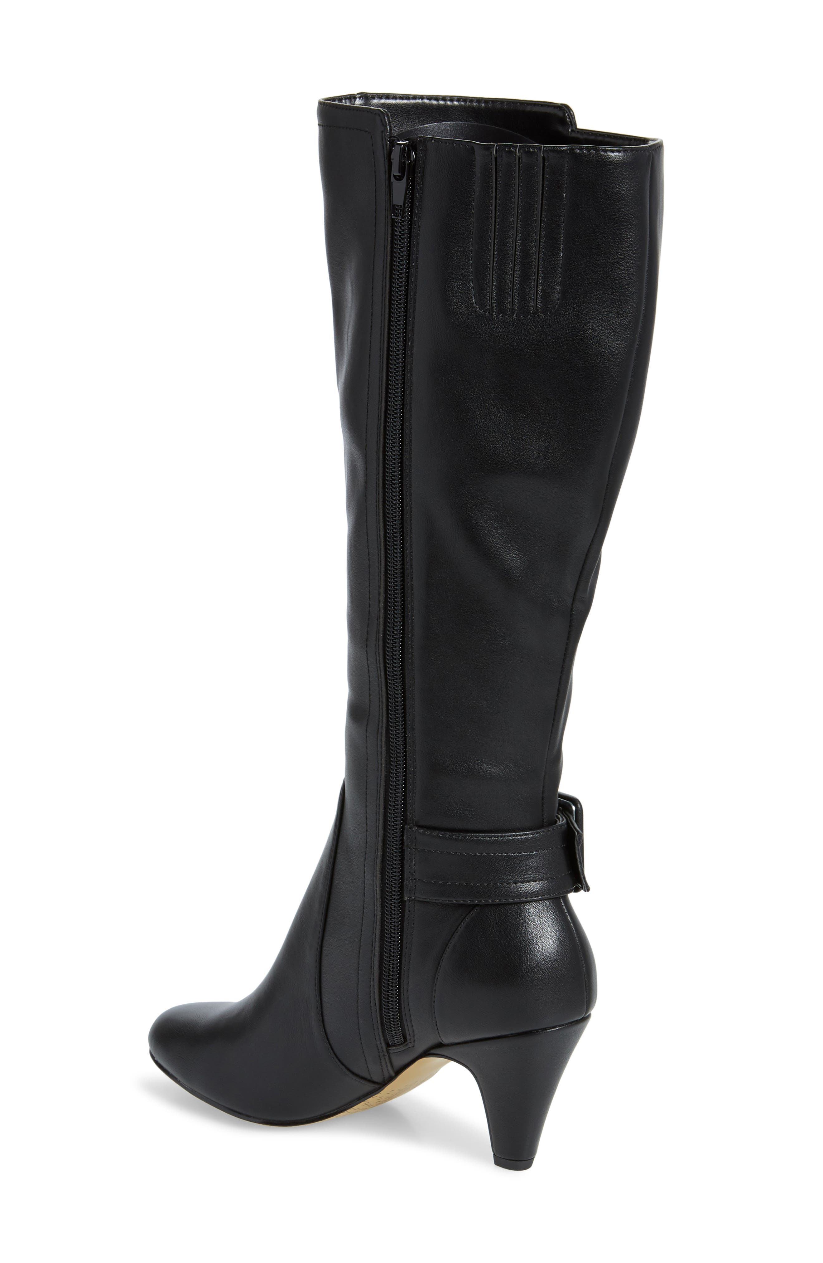 Bella Vita Troy Knee High Buckle Boot, Alternate, color, Black