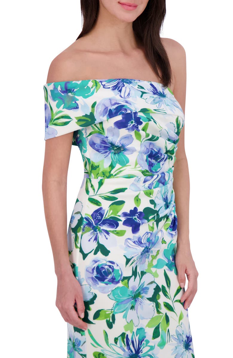 Eliza J Floral One Shoulder Trumpet Gown, Alternate, color, 