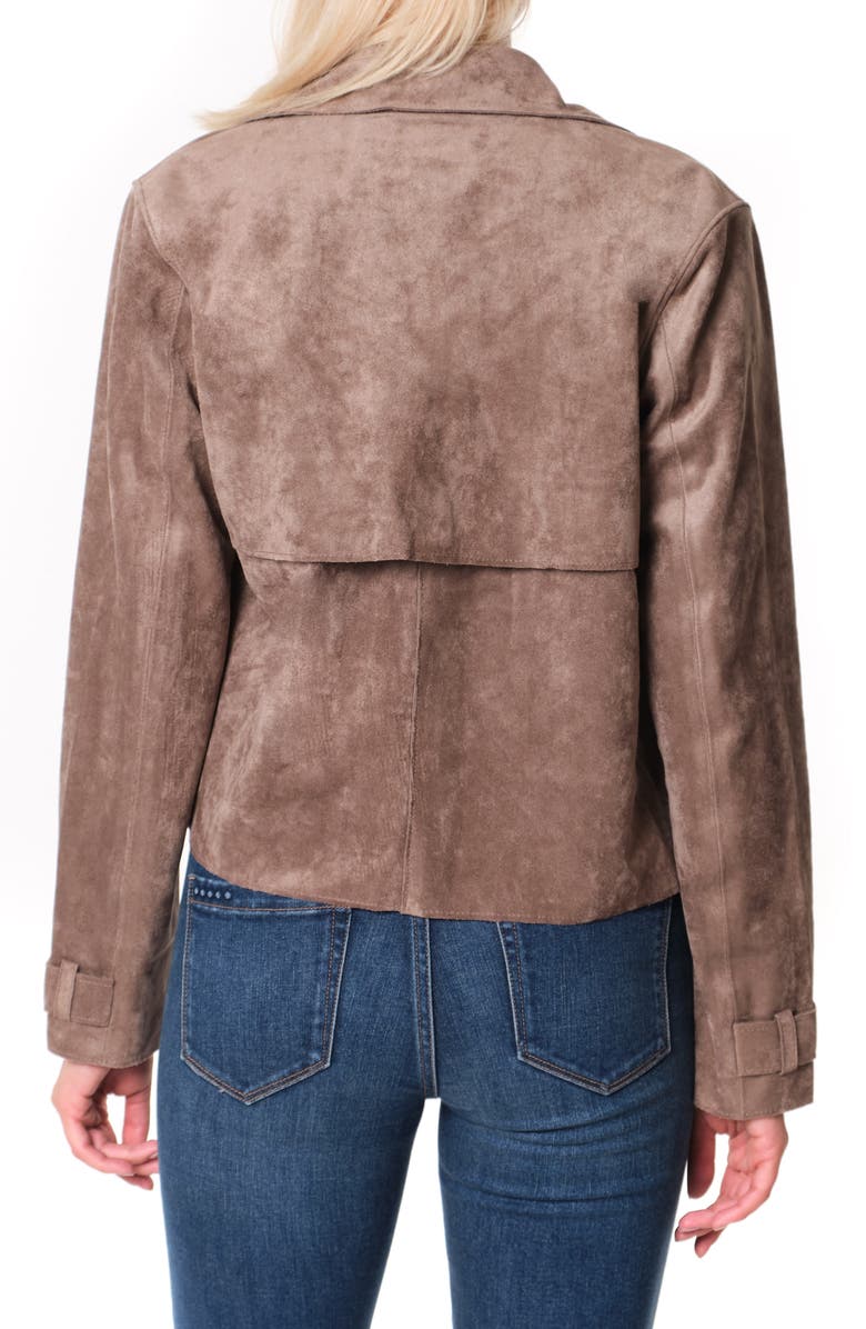 BLANKNYC Seal the Deal Faux Suede Crop Trench, Alternate, color,