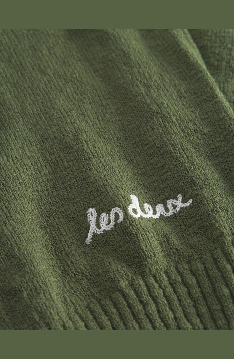 Les Deux Brad Zipper Cotton Polo, Alternate, color, Chive Green