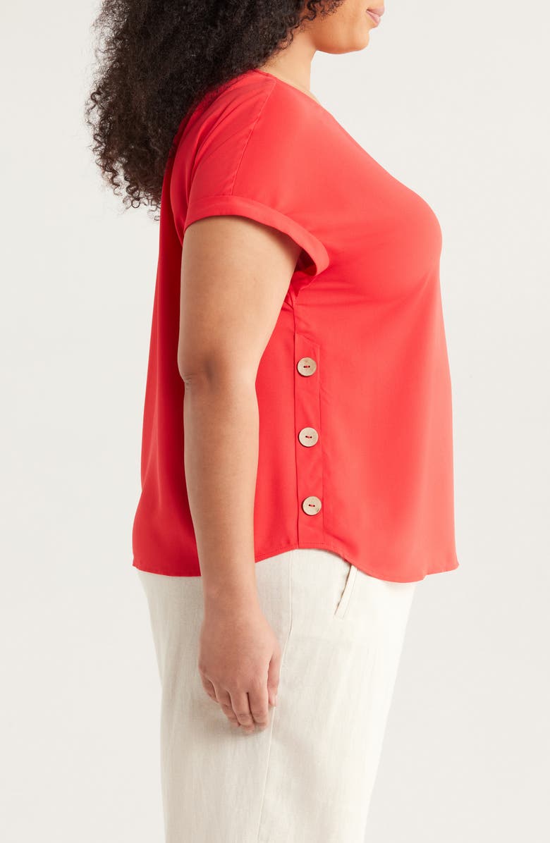 Jones New York Side Button Detail Crepe Top, Alternate, color, 