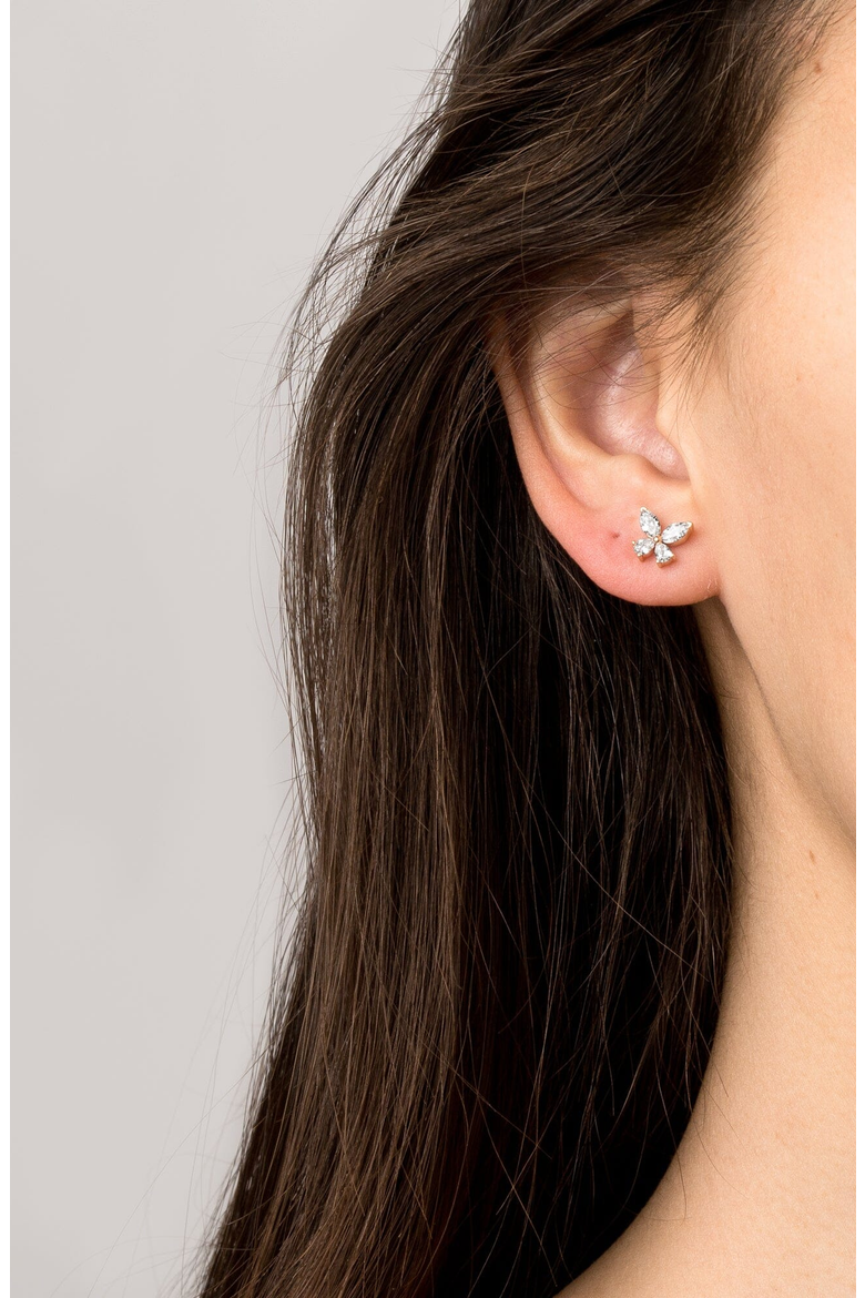 Lab Grown Sapphire Butterfly Earrings, Alternate, color, Yellow Gold Vermeil