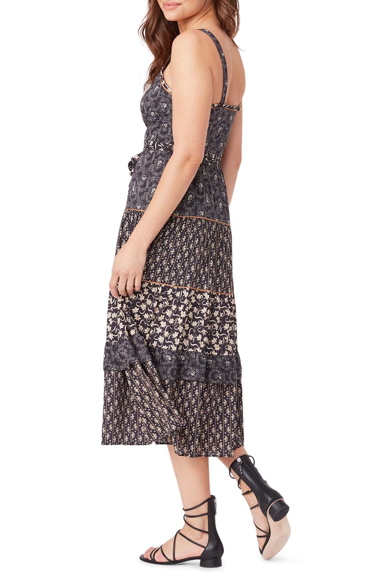 Mix Print Sundress, Alternate, color, BLACK
