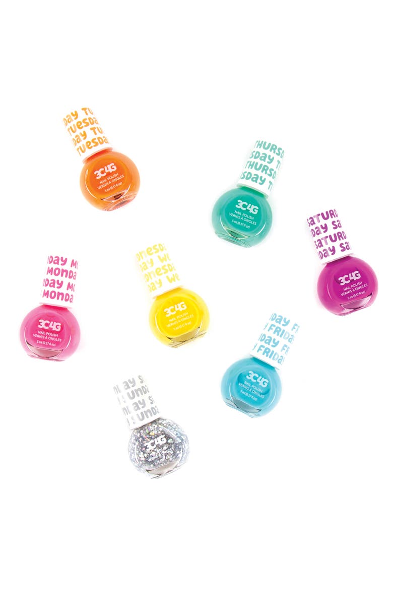 3C4G Rainbow Days Of The Week Nail Polish Set 7 Bottles, Alternate, color, Multicolored