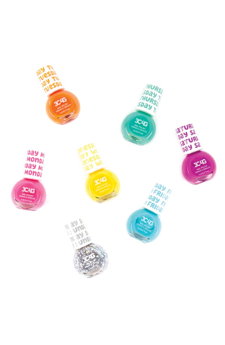Three Cheers For Girls 3C4G Rainbow Days Of The Week Nail Polish Set 7 Bottles, Alternate, color, Multicolored