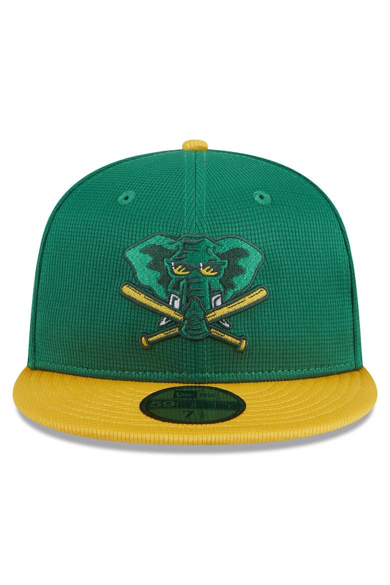 Youth New Era  Kelly Green Oakland Athletics 2024 Batting Practice 59FIFTY Fitted Hat, Alternate, color, Kelly Green