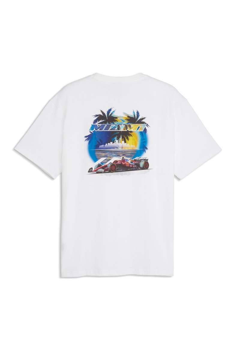 Ferrari Miami Cotton Graphic T-Shirt, Alternate, color, PUMA WHITE