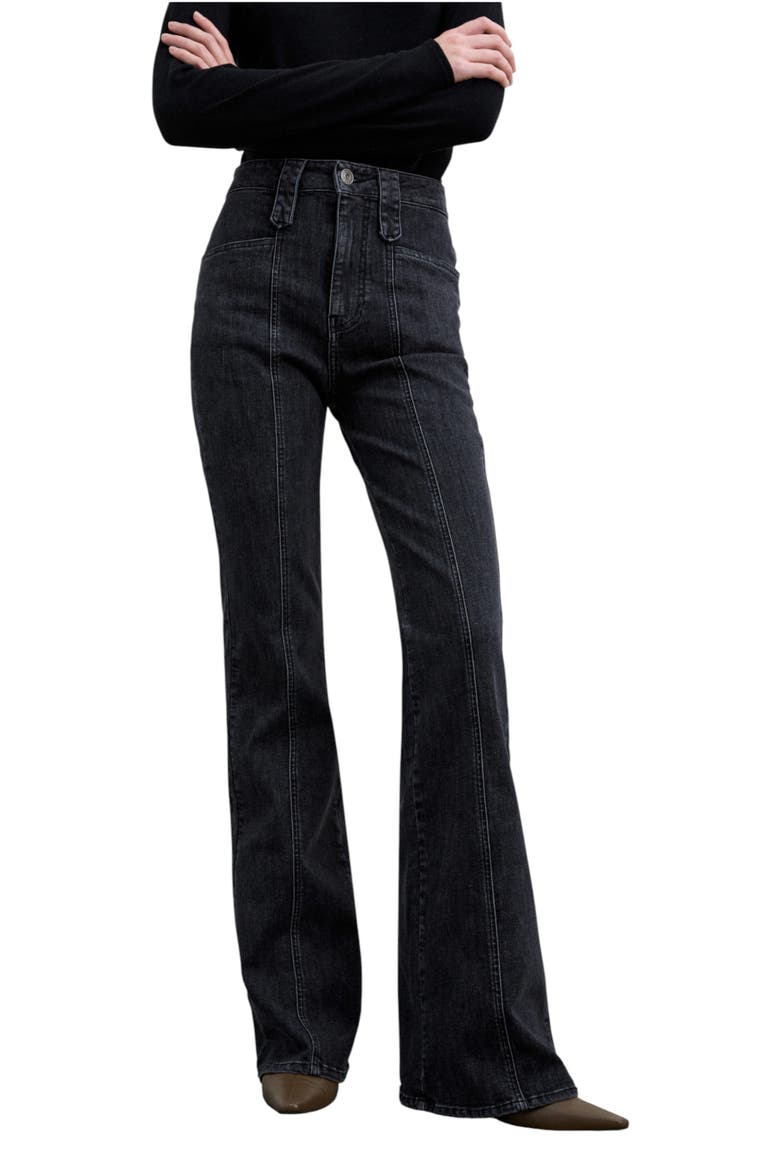 Bootcut Jeans Buttons, Main, color, Darkgrey