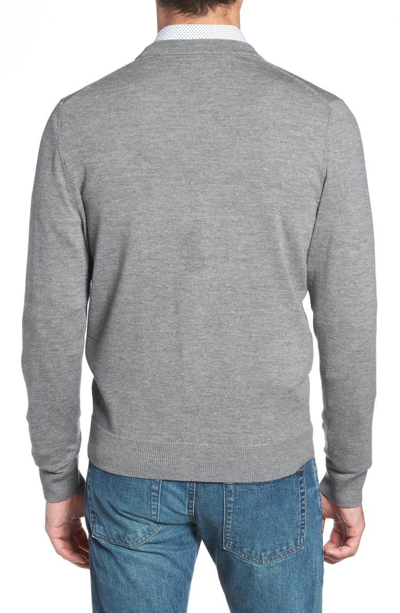 NORDSTROM MEN'S SHOP Merino V-Neck Cardigan, Alternate, color,
