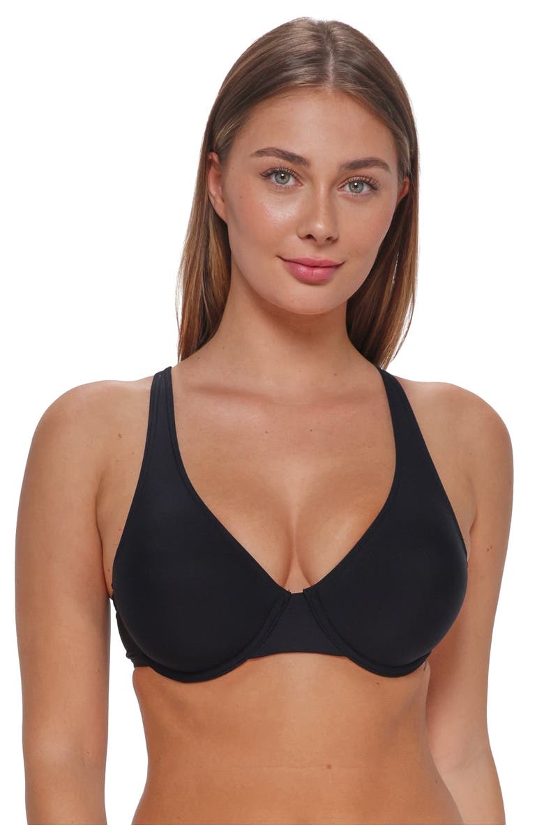 Sunsets Ally Underwire Bikini Swimsuit Top - D Cup, Alternate, color, Black