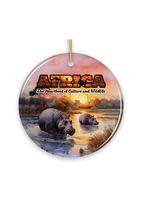 Africa Sunset Safari Landscape Ornament - Version 2