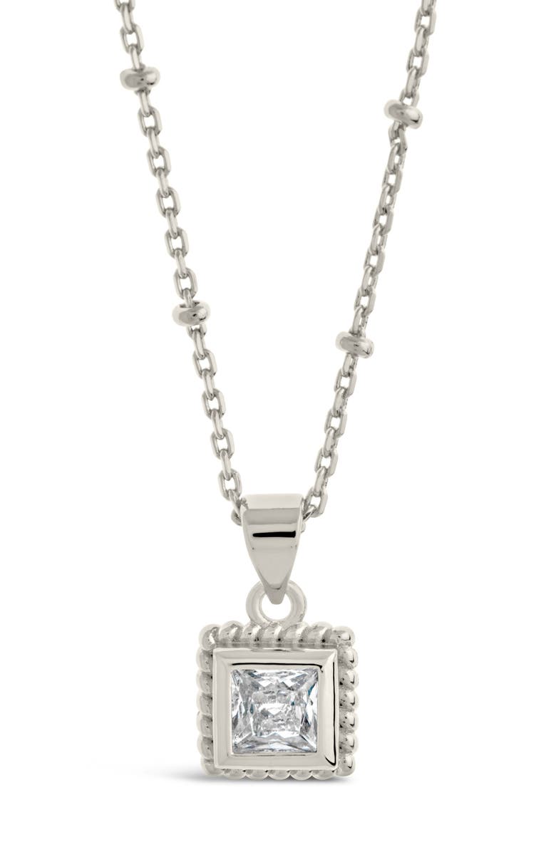 Sterling Forever Cassia Cubic Zirconia Pendant Necklace, Alternate, color, 