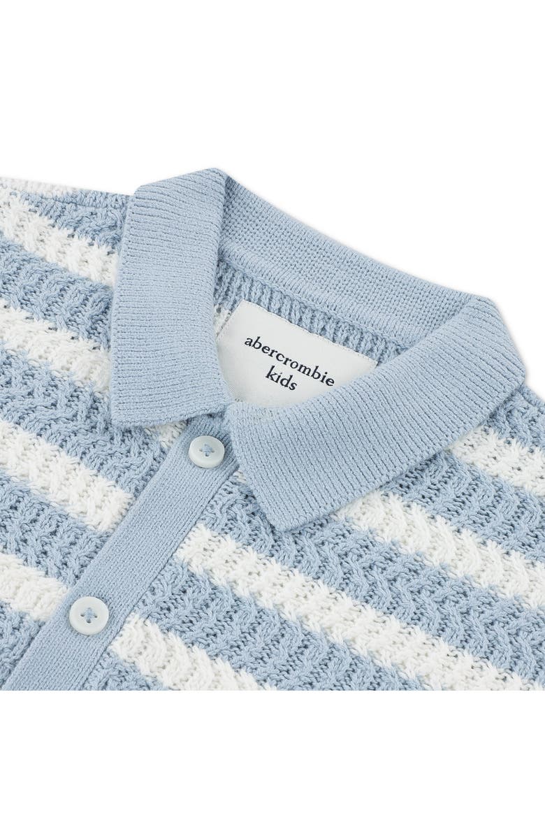 abercrombie kids Kids' Stripe Cotton Blend Button Front Sweater, Alternate, color, Bluefog