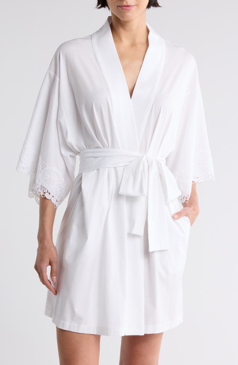 Natori Lace Trim Robe, Main, color, 