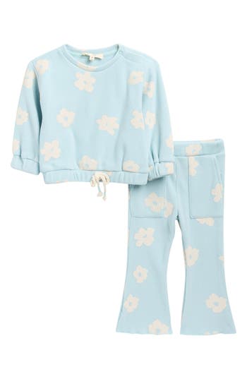 Jessica Simpson Cozy Hacci Top & Pants Set In Blue