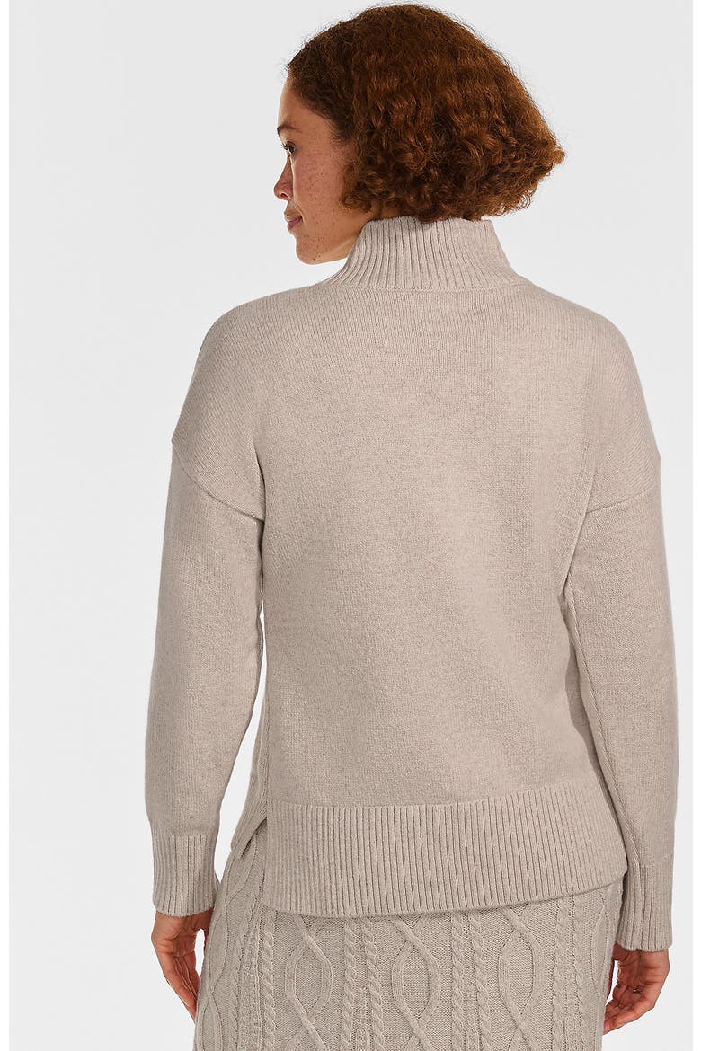 Dweller Split Hem Turtleneck Sweater, Alternate, color, Oatmeal Tan Heather