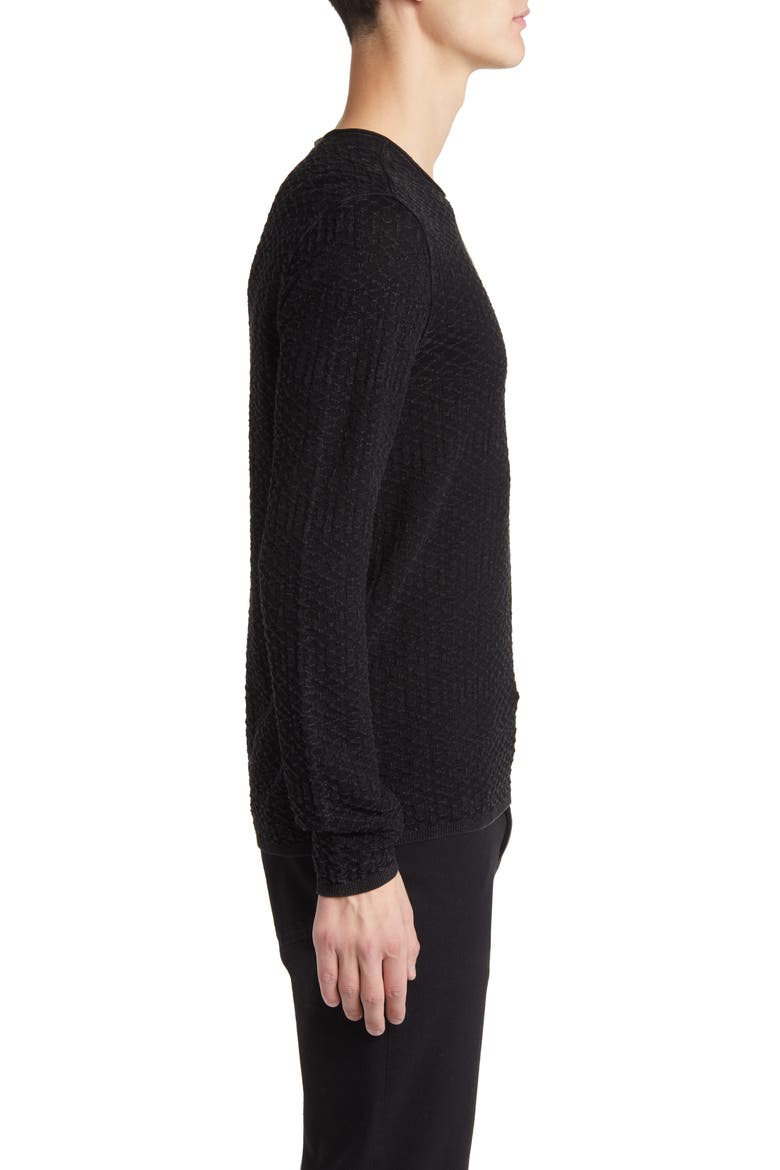 Riley Textured Knit Shirt, Alternate, color, BLACK