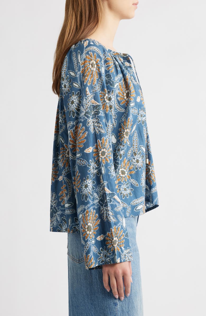 Cleobella Allison Print Tie Neck Organic Cotton Top, Alternate, color,