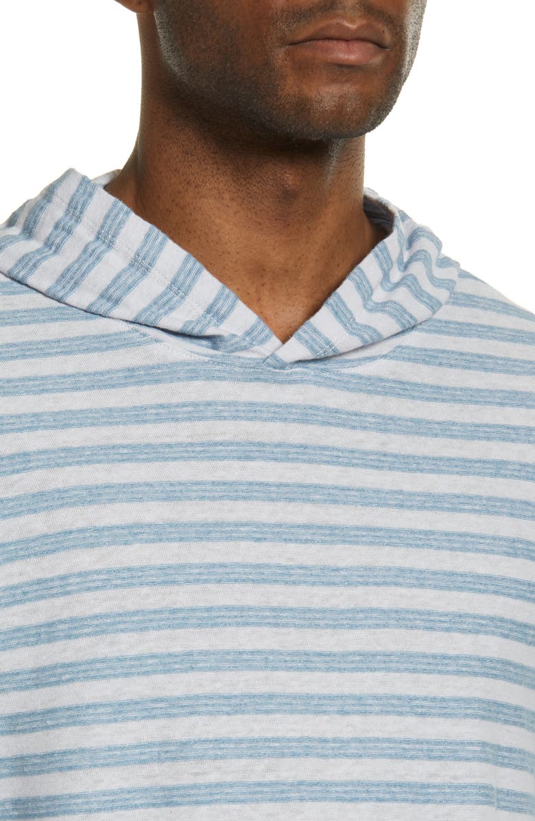 Vince Men's Stripe Cotton & Linen Hoodie, Alternate, color, 