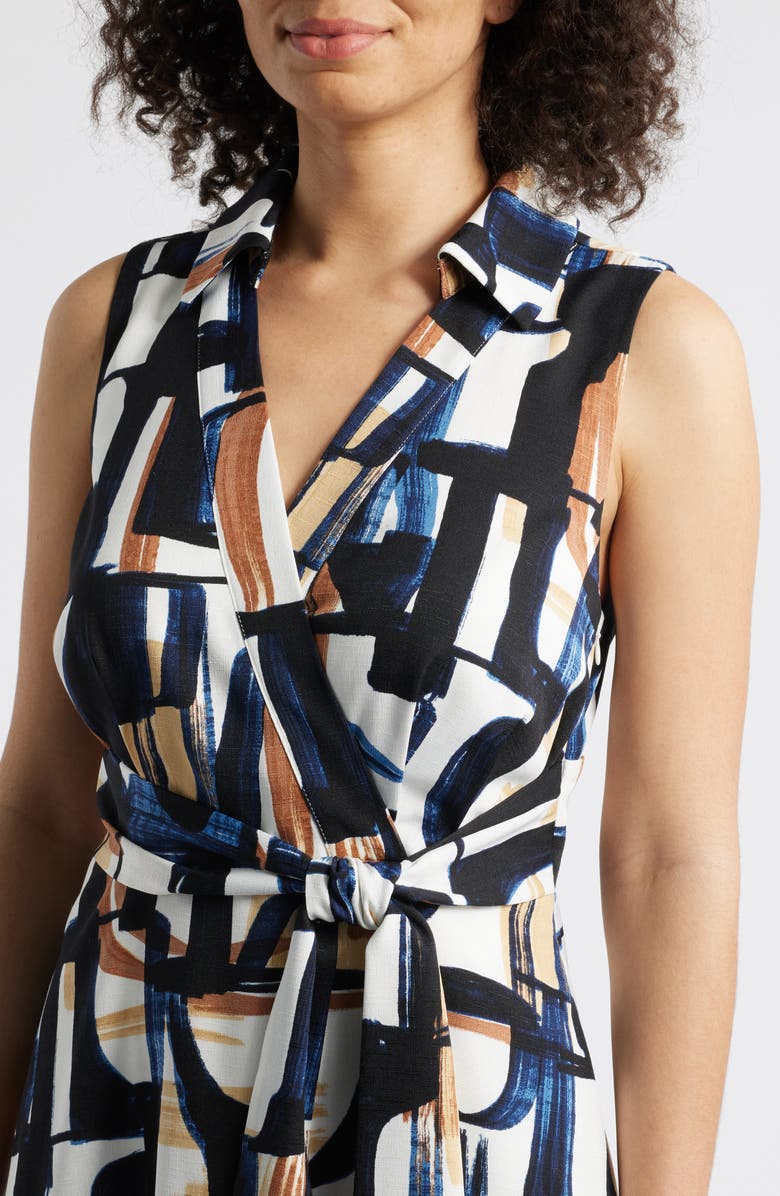 Tahari ASL Sleeveless Tie Waist Shirtdress, Alternate, color, 