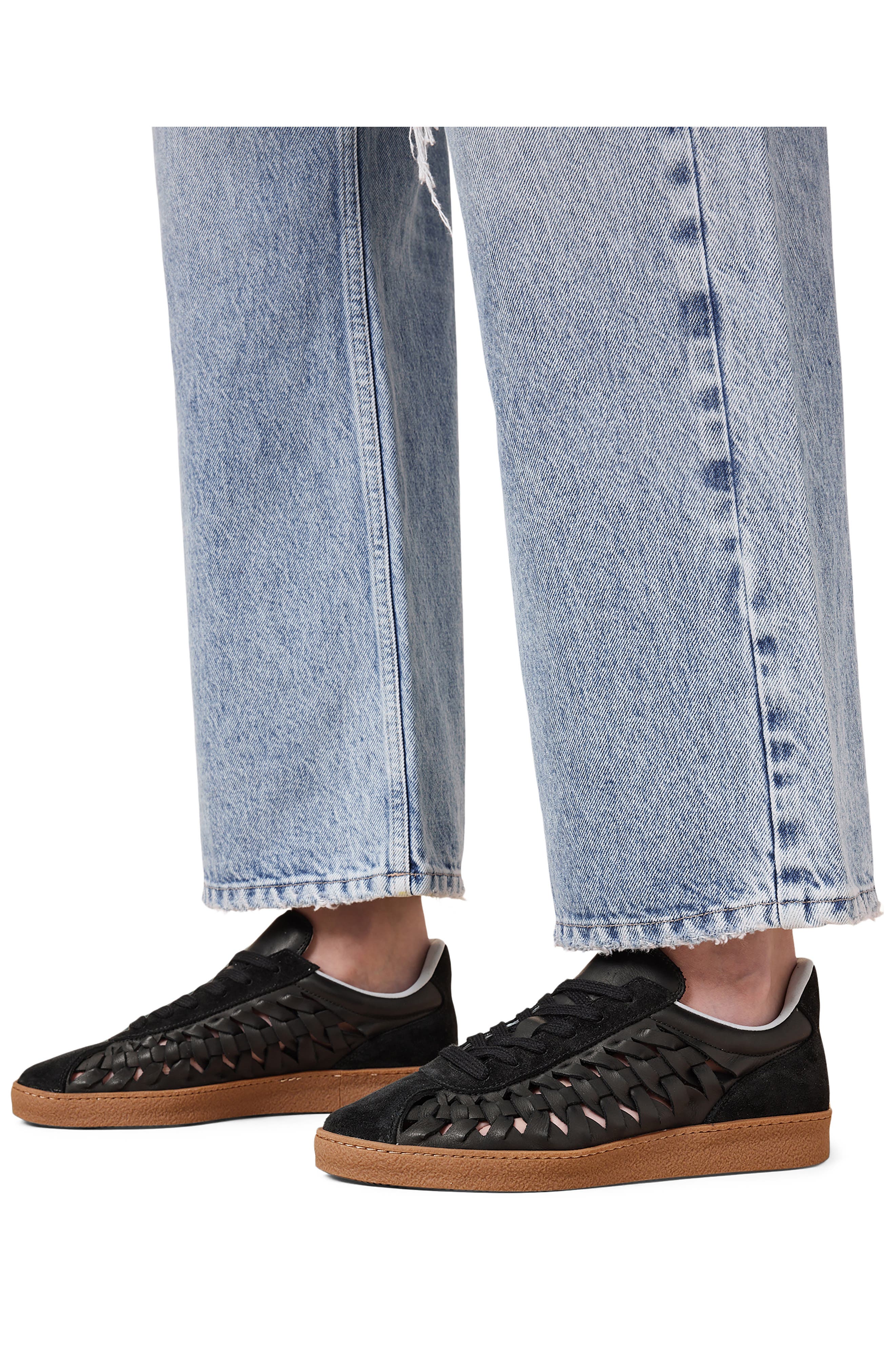 AllSaints Velma Woven Sneaker, Alternate, color, Black